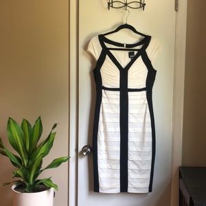 Melrose Black & White Sheath Dress